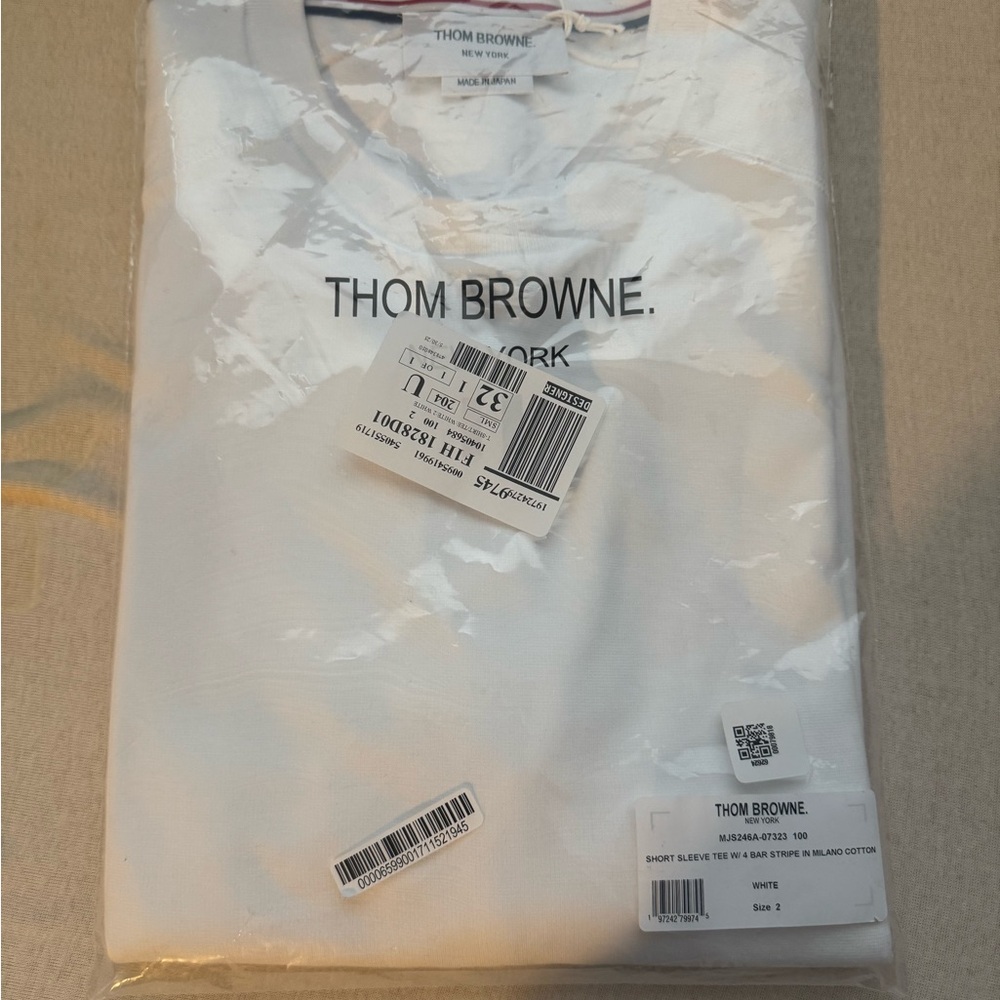 Thom Browne White Short Sleeve Tee
